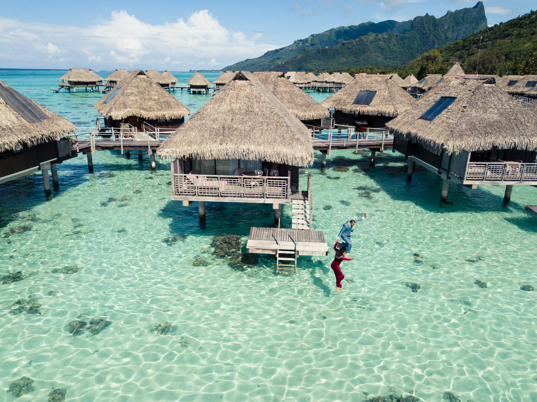 Moorea French Polynesia Hilton Lagoon resort spa photos indian couple wedding photos 