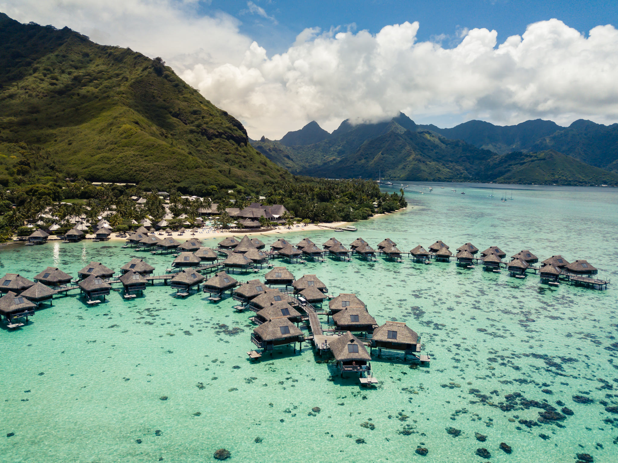 Moorea French Polynesia Hilton Lagoon drone photos wedding photographer