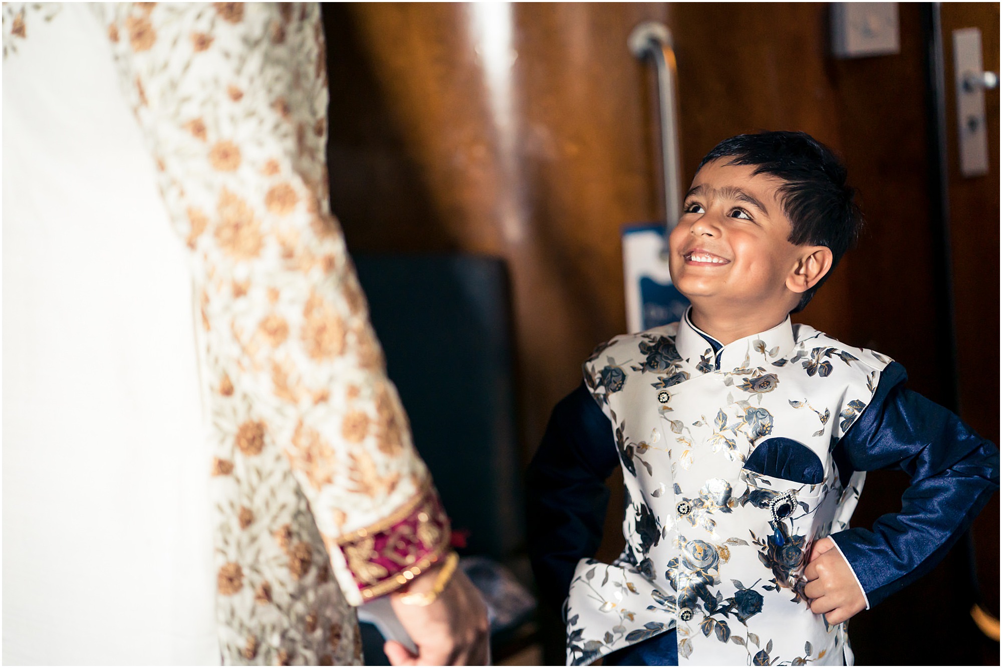 indian groom getting ready on the boat