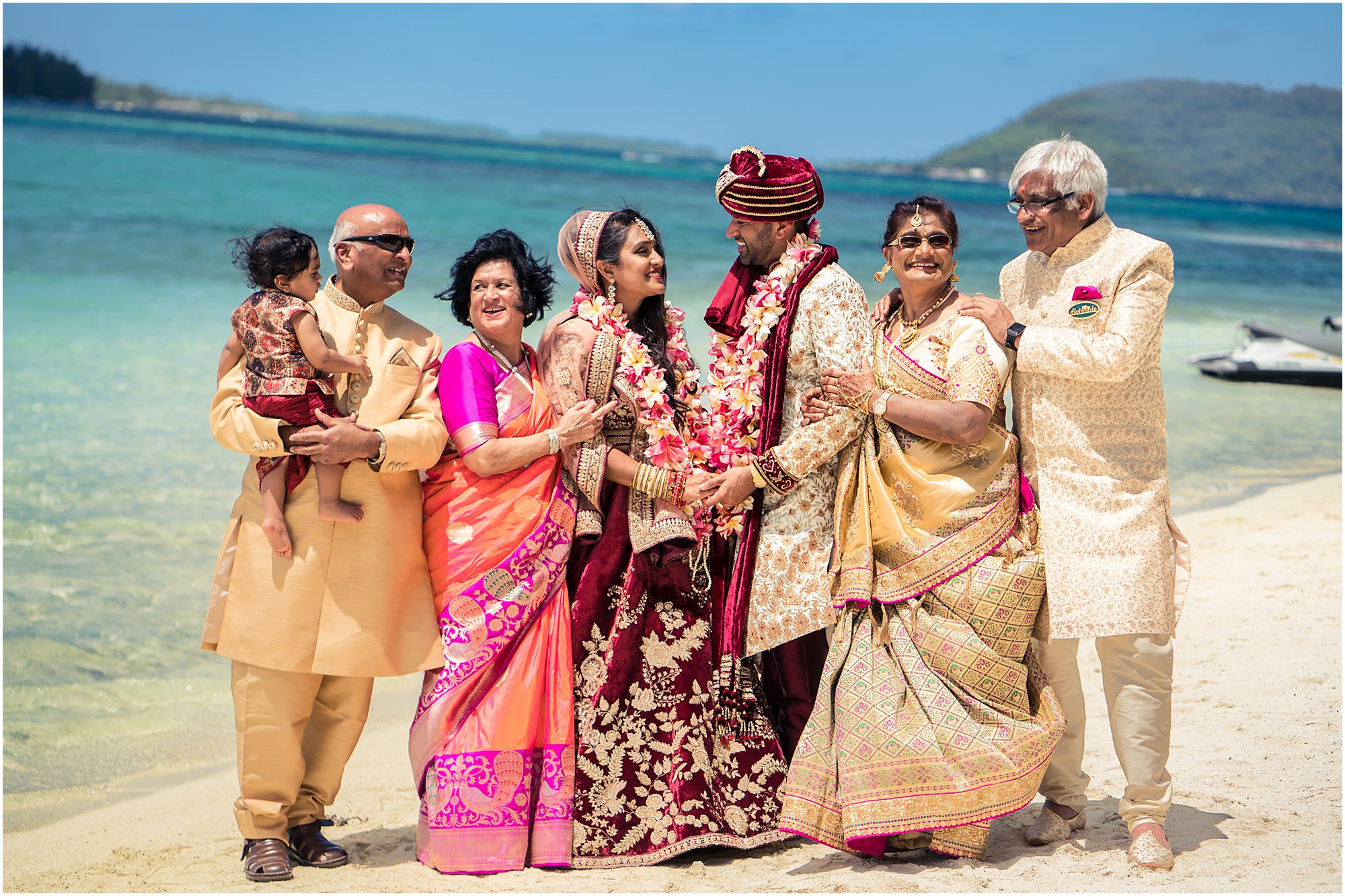 bora bora motu tapu indian wedding formal family photos