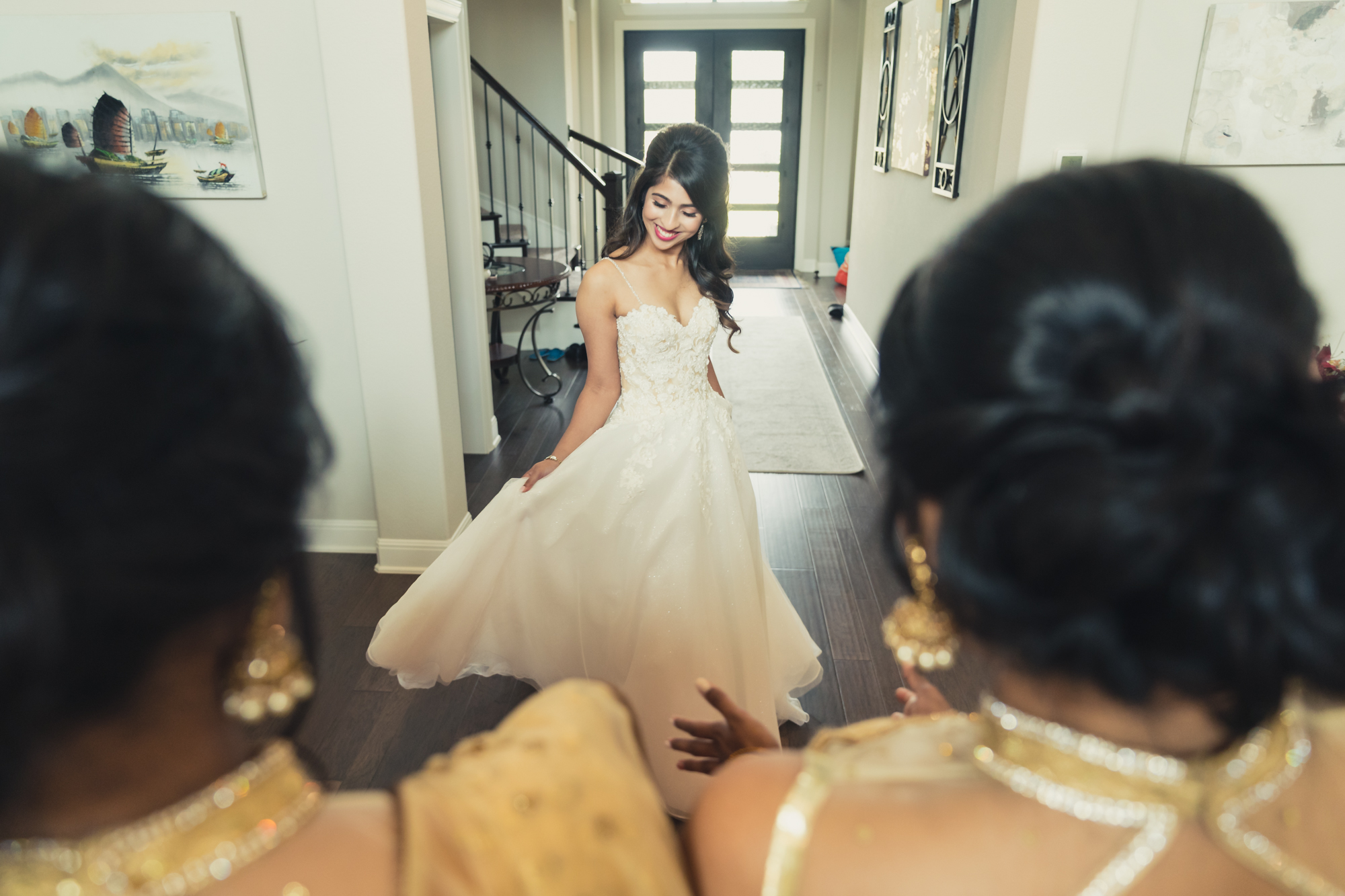 South Indian Christian Wedding Austin bride getting ready