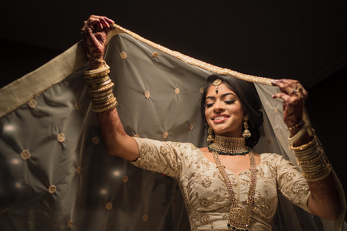 indian bridal gown white and gold 