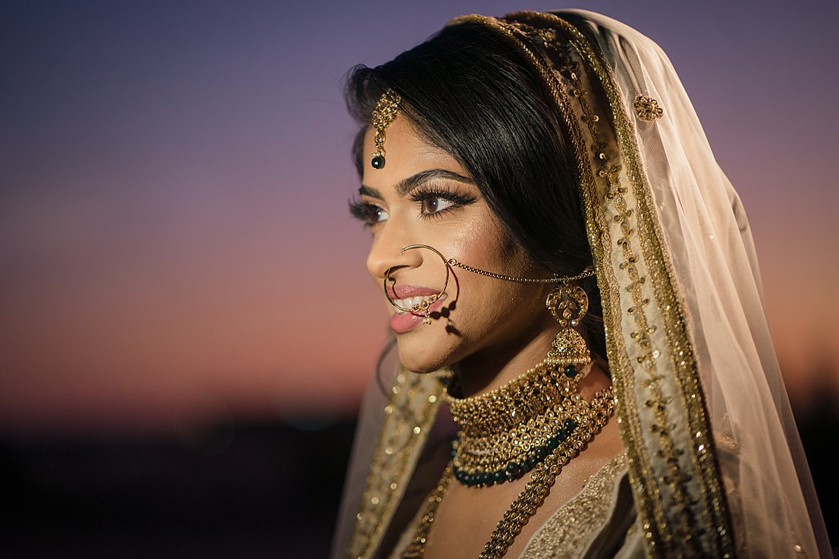 indian bridal gown white and gold 