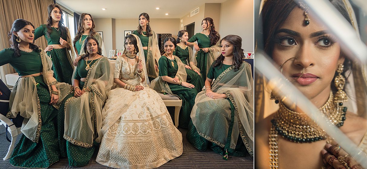 indian bridesmaids in green dress