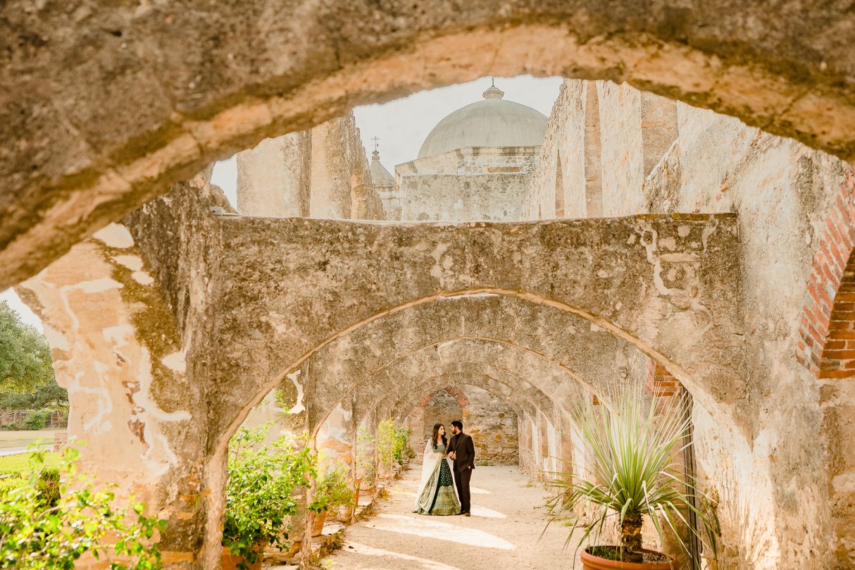 San Antonio Mission San Jose Engagement Photo Shoot Indian couple