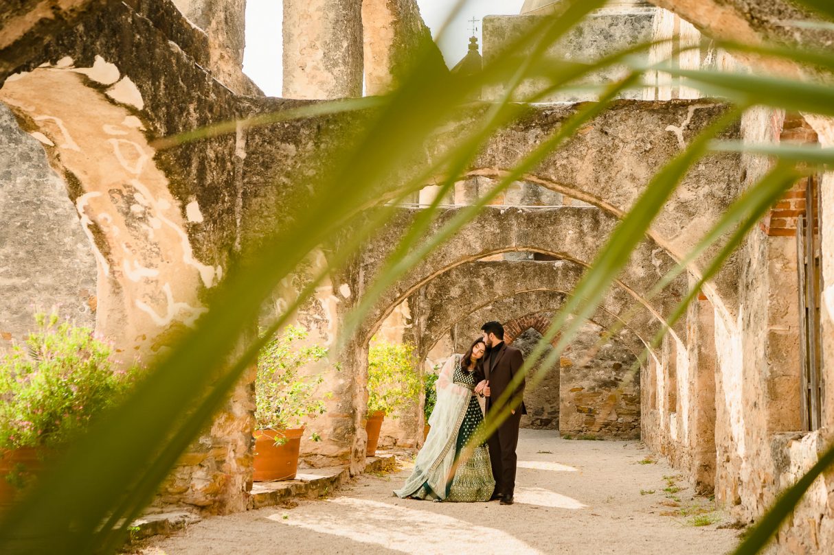 San Antonio Mission San Jose Engagement Photo Shoot Indian couple