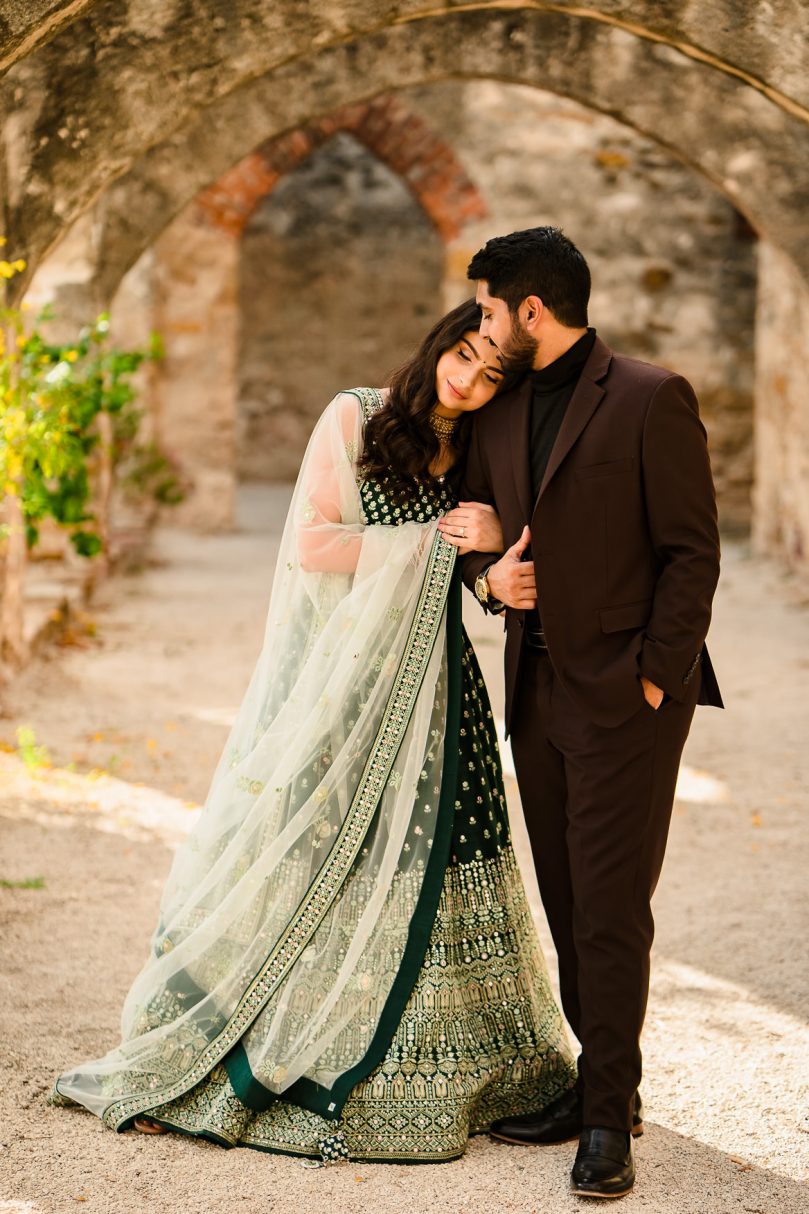 San Antonio Mission San Jose Engagement Photo Shoot Indian couple