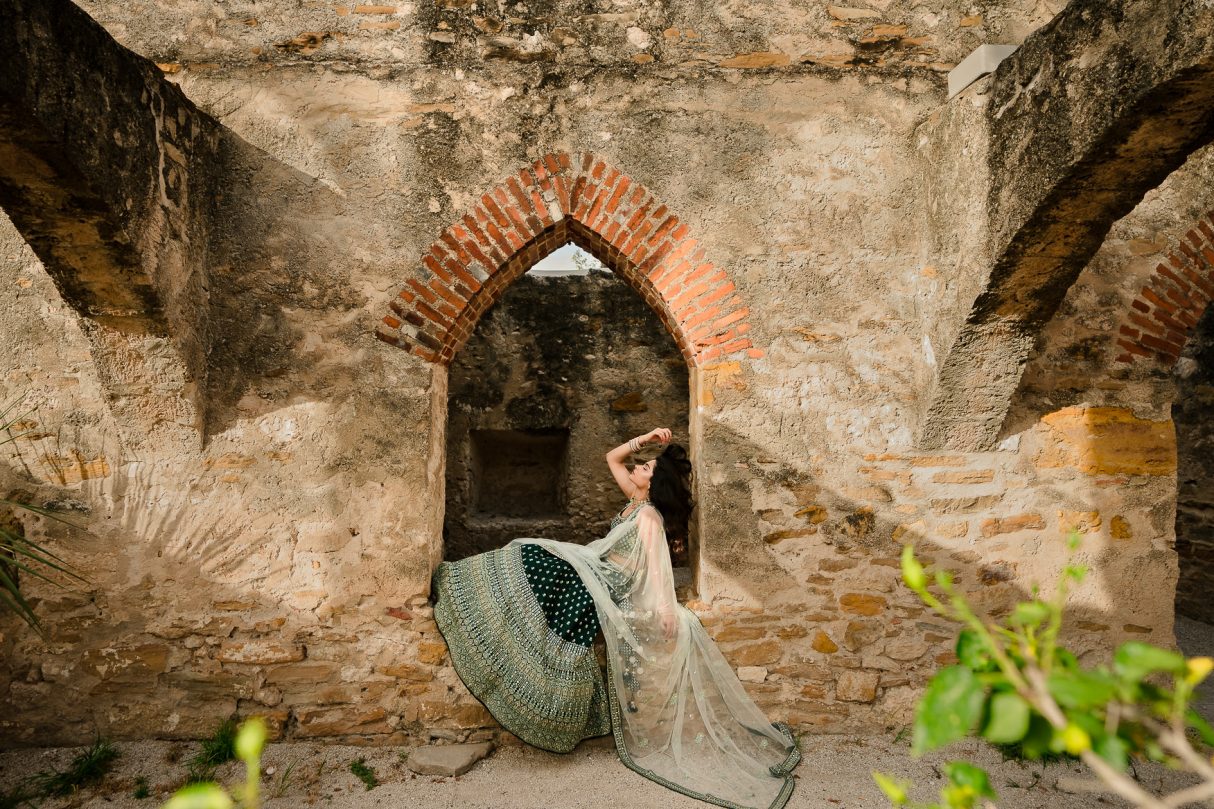 San Antonio Mission San Jose Engagement Photo Shoot Indian couple