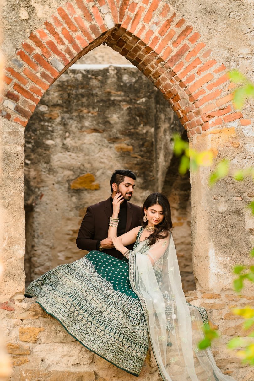 San Antonio Mission San Jose Engagement Photo Shoot Indian couple