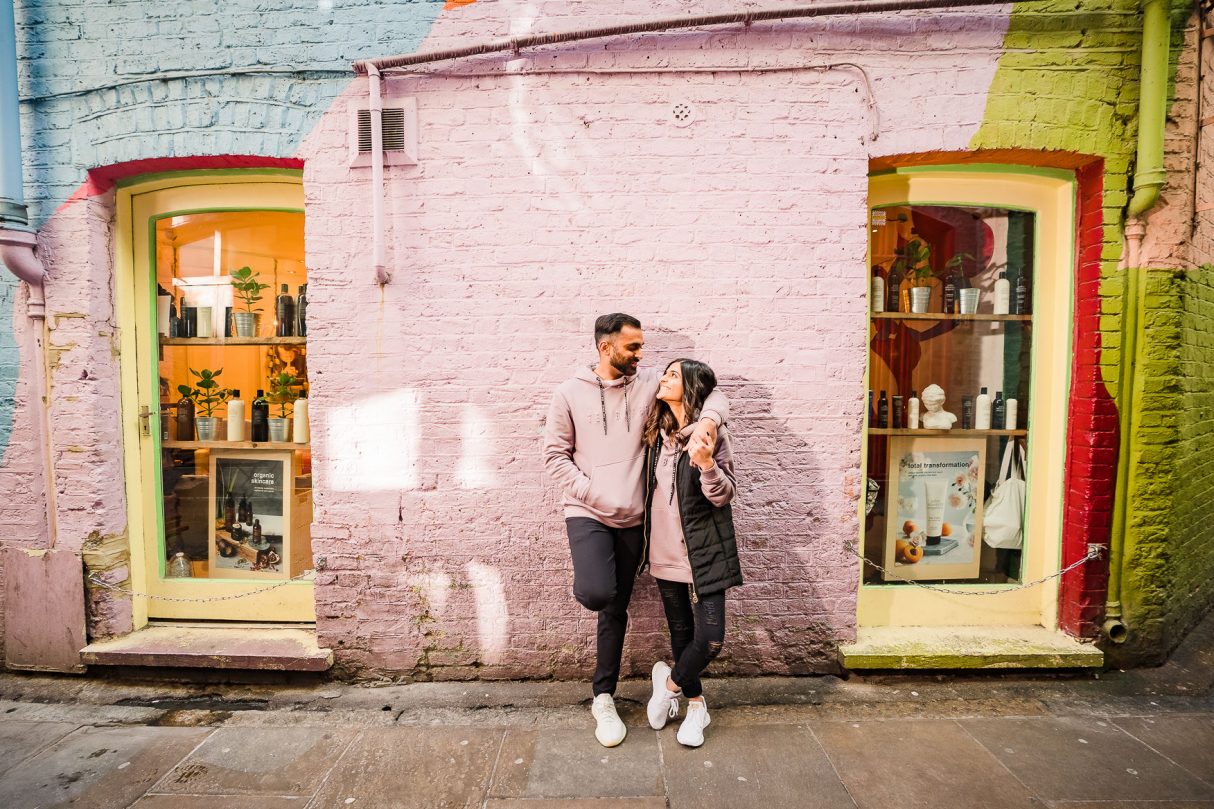 London engagement photo shoot with indian couple