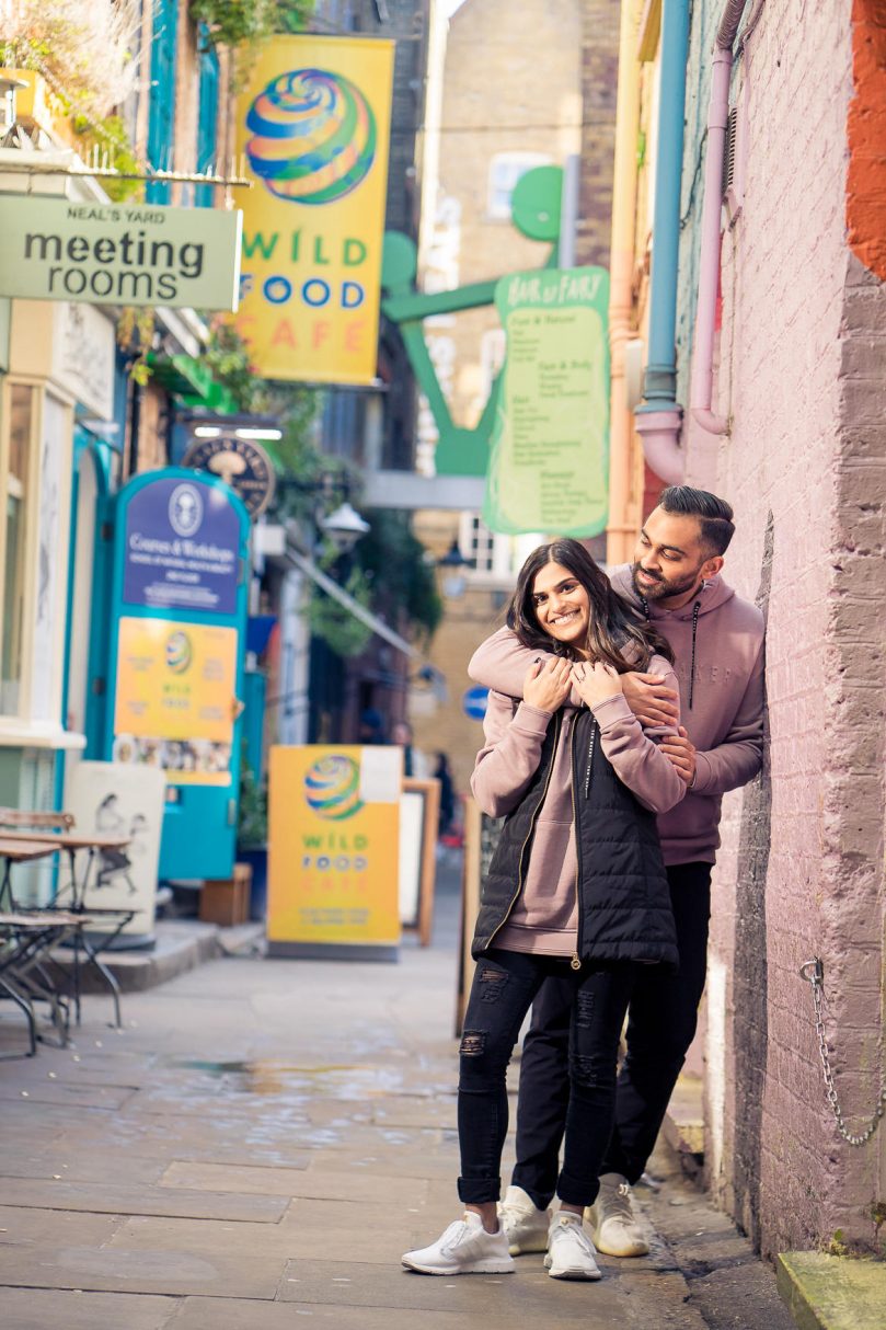 London engagement photo shoot with indian couple