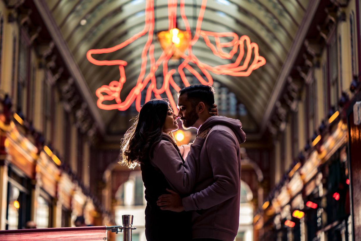 London engagement photo shoot with indian couple