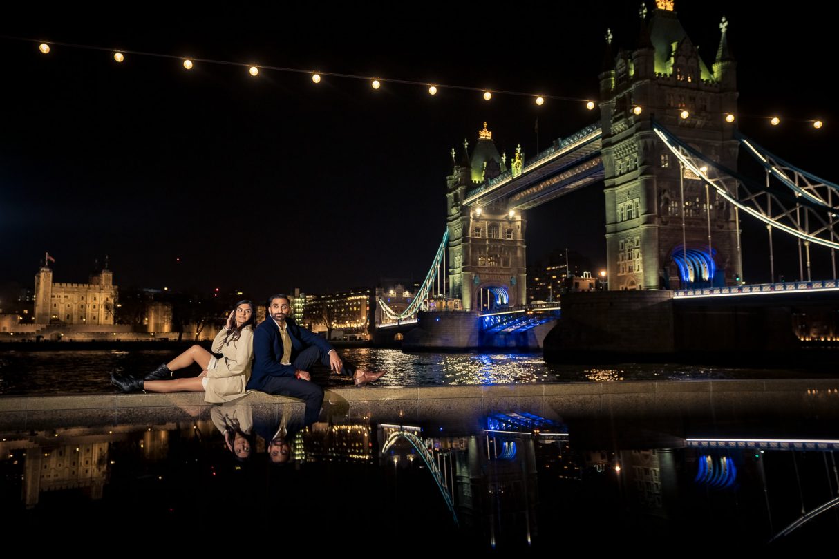 London engagement photo shoot with indian couple