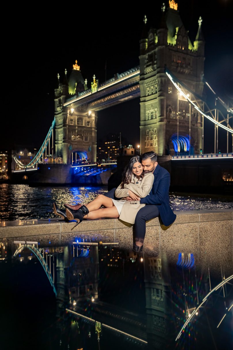 London engagement photo shoot with indian couple