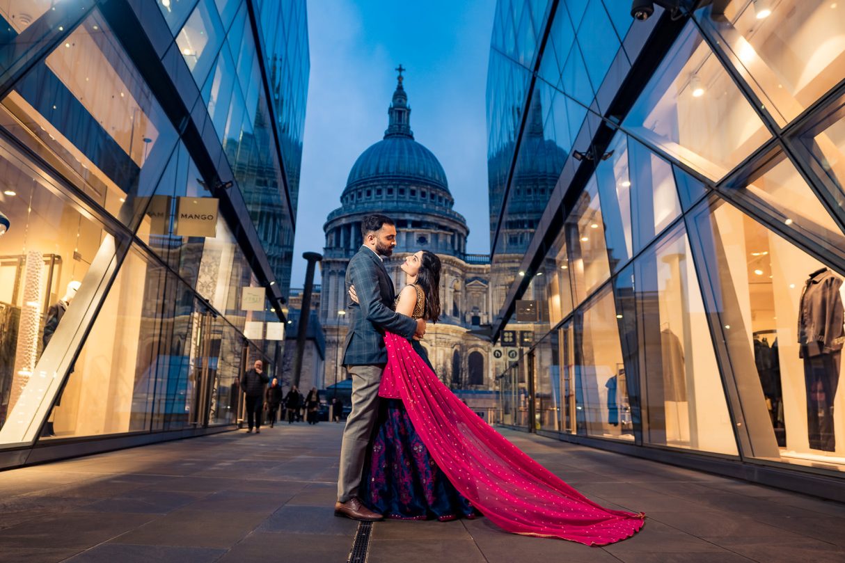 London engagement photo shoot with indian couple