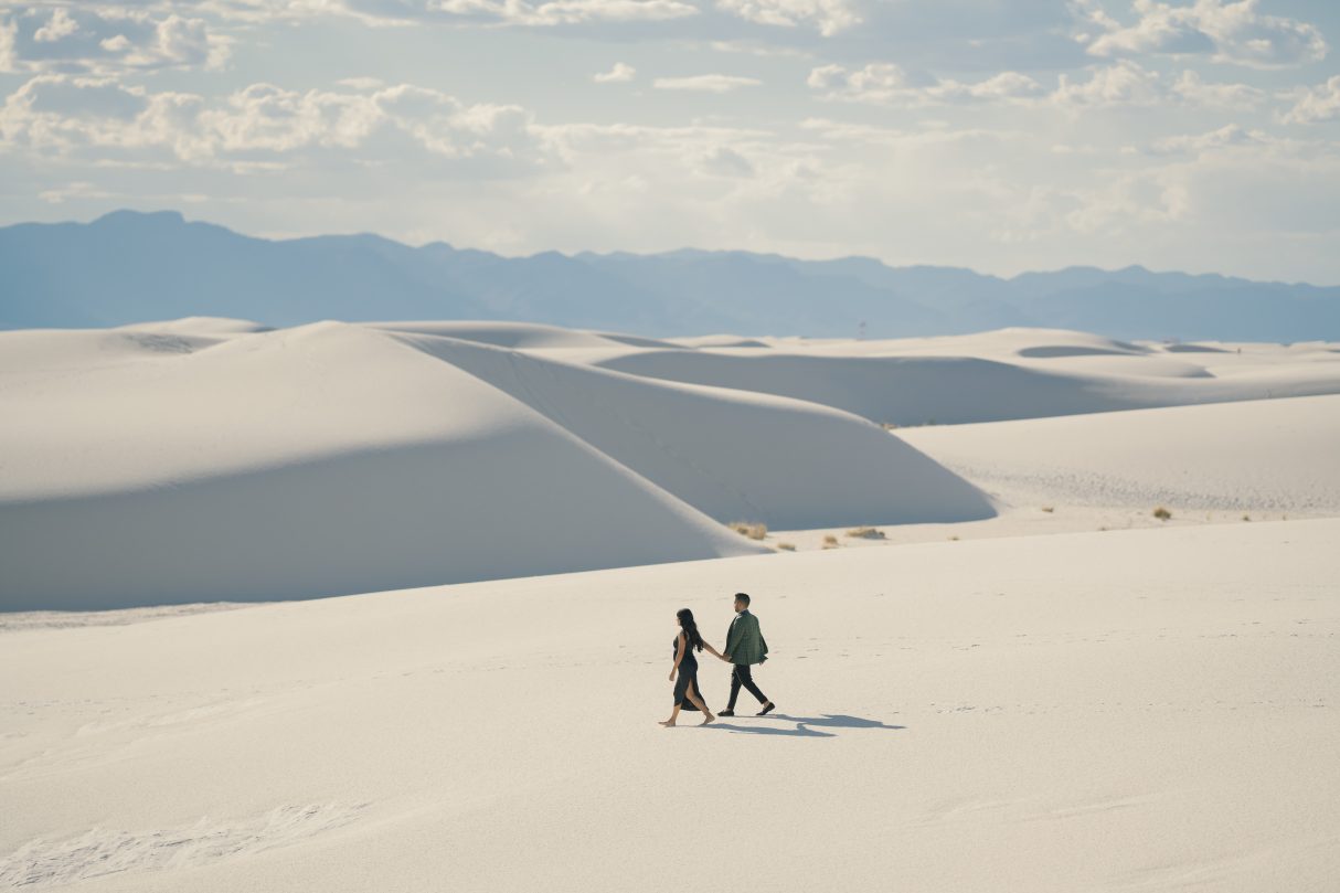 White sands desert engagement photo shoot